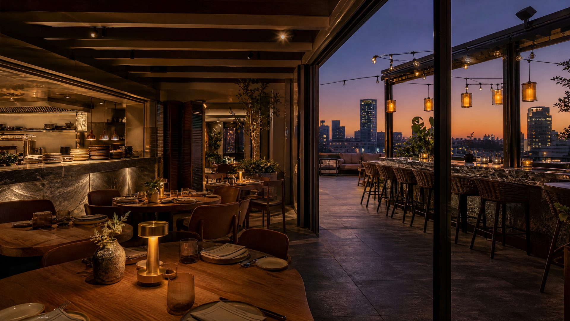 Hotel rooftop dining at dusk — experiences guests book before arrival